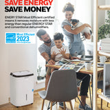 Honeywell TP70PWKN 50 Pint (70 Pint 2019 DOE Standard) Energy Star Dehumidifier with Pump, White