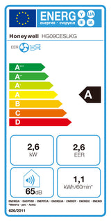 HG09CESLKG LOKALE KLIMAANLAGE 3-in-1-Kühl-, Entfeuchtungs- und Lüfterkühlkapazität
2,6 kW 9,000 BTU (ASHRAE)