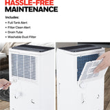 Honeywell TPFIT32WK 32 Pint Energy Star Portable Dehumidifier, White