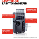 Honeywell MN4CFS0 14000 BTU 700 Sq. Ft. Portable Air Conditioner with Dehumidifier & Fan, with Drain Pan & Insulation Tape (Black-Silver)