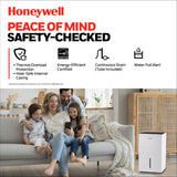 Honeywell TPFIT50APWK 50 Pint Smart Portable Dehumidifier with Alexa Voice Control and Pump, White