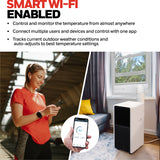 Honeywell HX4CESVWG0 10000 BTU, 660 Sq. Ft. Slim & Smart WiFi Portable AC with Fan, Dehumidifier, Alexa/Google Home Voice Control