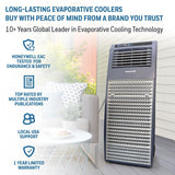 Honeywell CO301PC 969 CFM 590 sq. ft. Powerful Outdoor Evaporative Air Cooler with Beverage & Storage Compartment, Gray Evaporative Air Cooler Honeywell