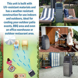 Honeywell CO301PC 969 CFM 590 sq. ft. Powerful Outdoor Evaporative Air Cooler with Beverage & Storage Compartment, Gray Evaporative Air Cooler Honeywell