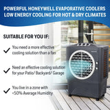 Honeywell CO48PM 1702CFM 1037 sq. ft. Outdoor Evaporative Air Cooler, Gray Evaporative Air Cooler Honeywell