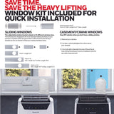 Honeywell MN1CFS8 Classic Portable Air Conditioner with Dehumidifier & Fan Cools Rooms Up To 500 Sq. Ft. with Drain Pan & Insulation Tape (Black/Silver) Portable Air Conditioner Honeywell