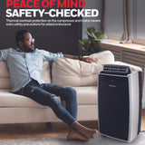 Honeywell MN1CFS8 Classic Portable Air Conditioner with Dehumidifier & Fan Cools Rooms Up To 500 Sq. Ft. with Drain Pan & Insulation Tape (Black/Silver) Portable Air Conditioner Honeywell