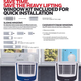 Honeywell MO08CESWK6 8000 BTU 350 sq. ft. 3-in-1 Quiet Portable Air Conditioner, White/Black Portable Air Conditioner Honeywell