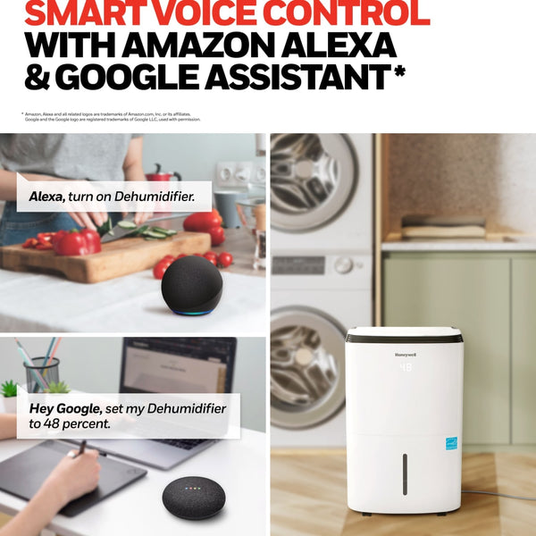 TP30AWKN 23-Pint (30 Pint DOE 2019 Standard) Smart Dehumidifier with Alexa Voice Control, White