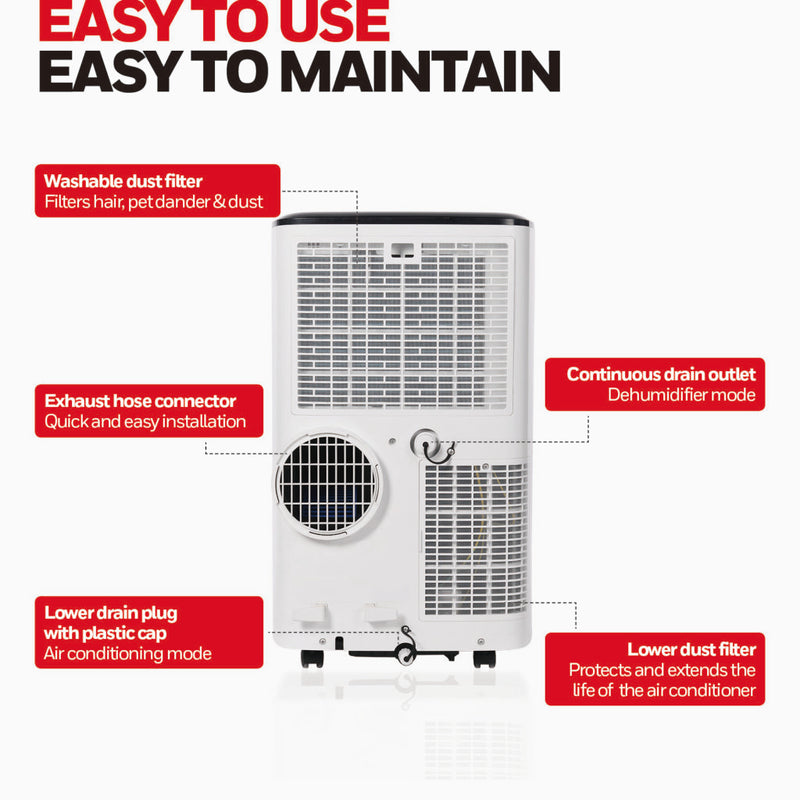 HF09CESVWK Intelligente tragbare Klimaanlage, Einzelschlauch 9,000 BTU (ASHRAE)