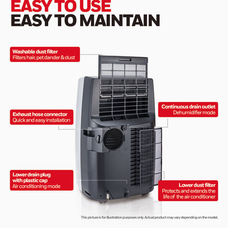 MN4CFS9 14,000 BTU (ASHRAE) Portable Air Conditioner with Dehumidifier & Fan